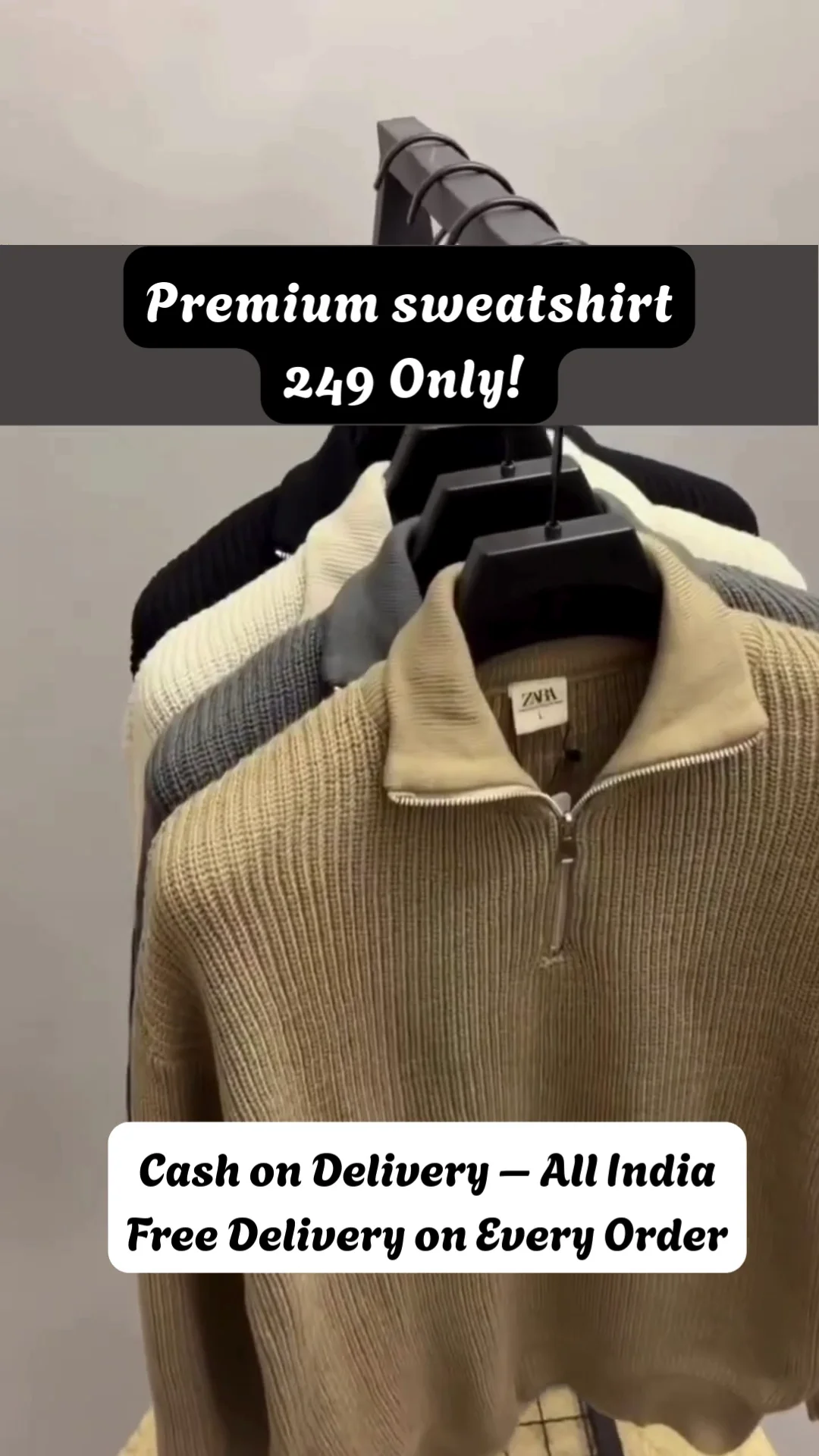 Men’s Premium Half-Zip Knit Sweatshirt Winter Casual Wear Soft & Stylish